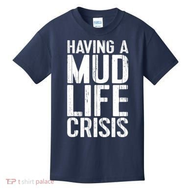 ATV Quad 4 Wheeler Mudding Mud Run Mud Crisis Kids T-Shirt