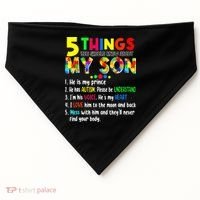 Autism quote 5 Things You Should Know About My Son USA-Made Doggie Bandana thumb 0