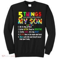 Autism quote 5 Things You Should Know About My Son Sweatshirt thumb 0