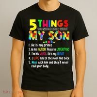 Autism quote 5 Things You Should Know About My Son T-Shirt thumb 3