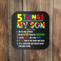 Autism quote 5 Things You Should Know About My Son Coaster thumb 0