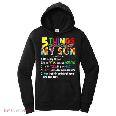 Autism quote 5 Things You Should Know About My Son Women's Hoodie