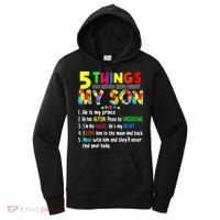 Autism quote 5 Things You Should Know About My Son Women's Hoodie thumb 0