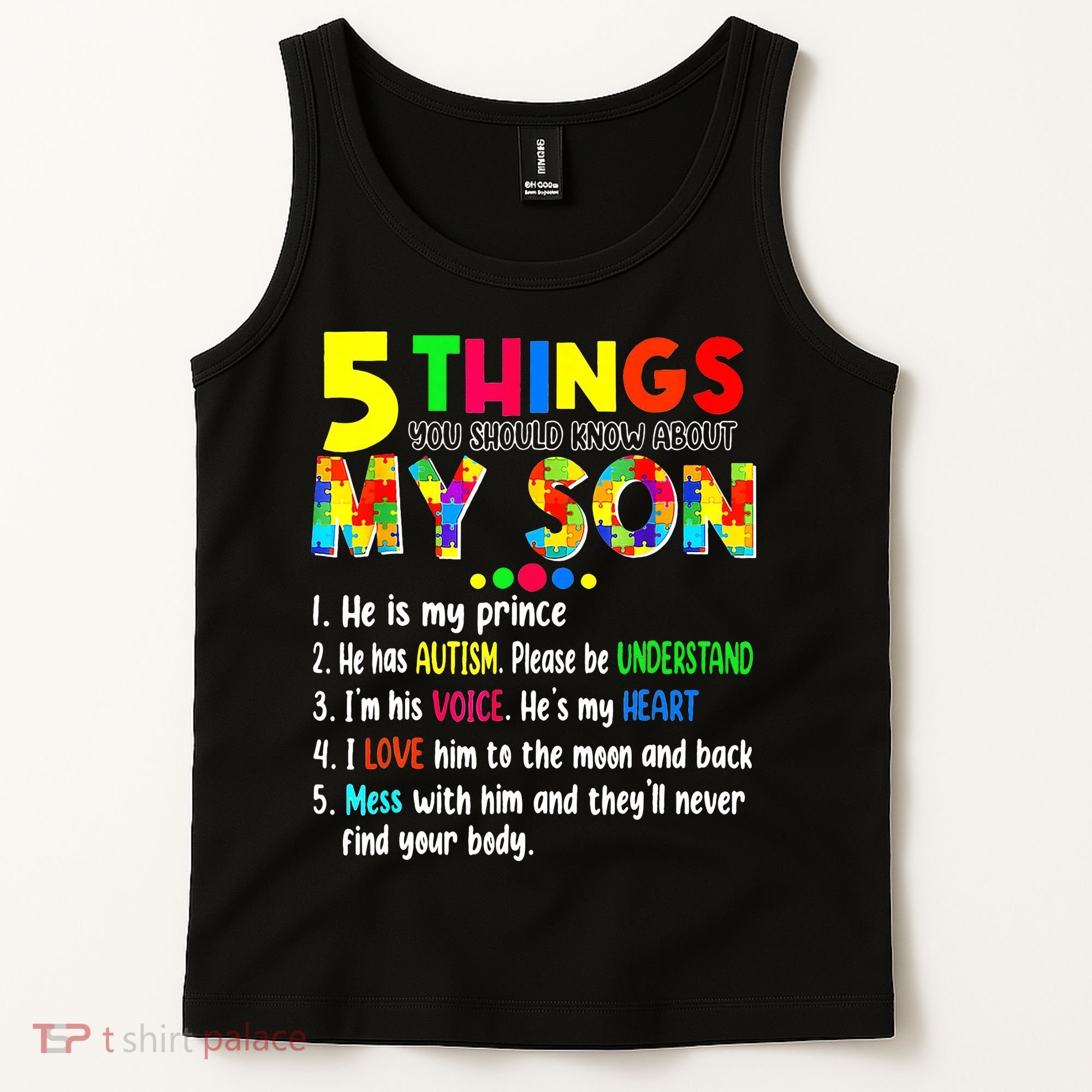 Autism quote 5 Things You Should Know About My Son Tank Top