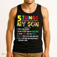 Autism quote 5 Things You Should Know About My Son Tank Top thumb 3