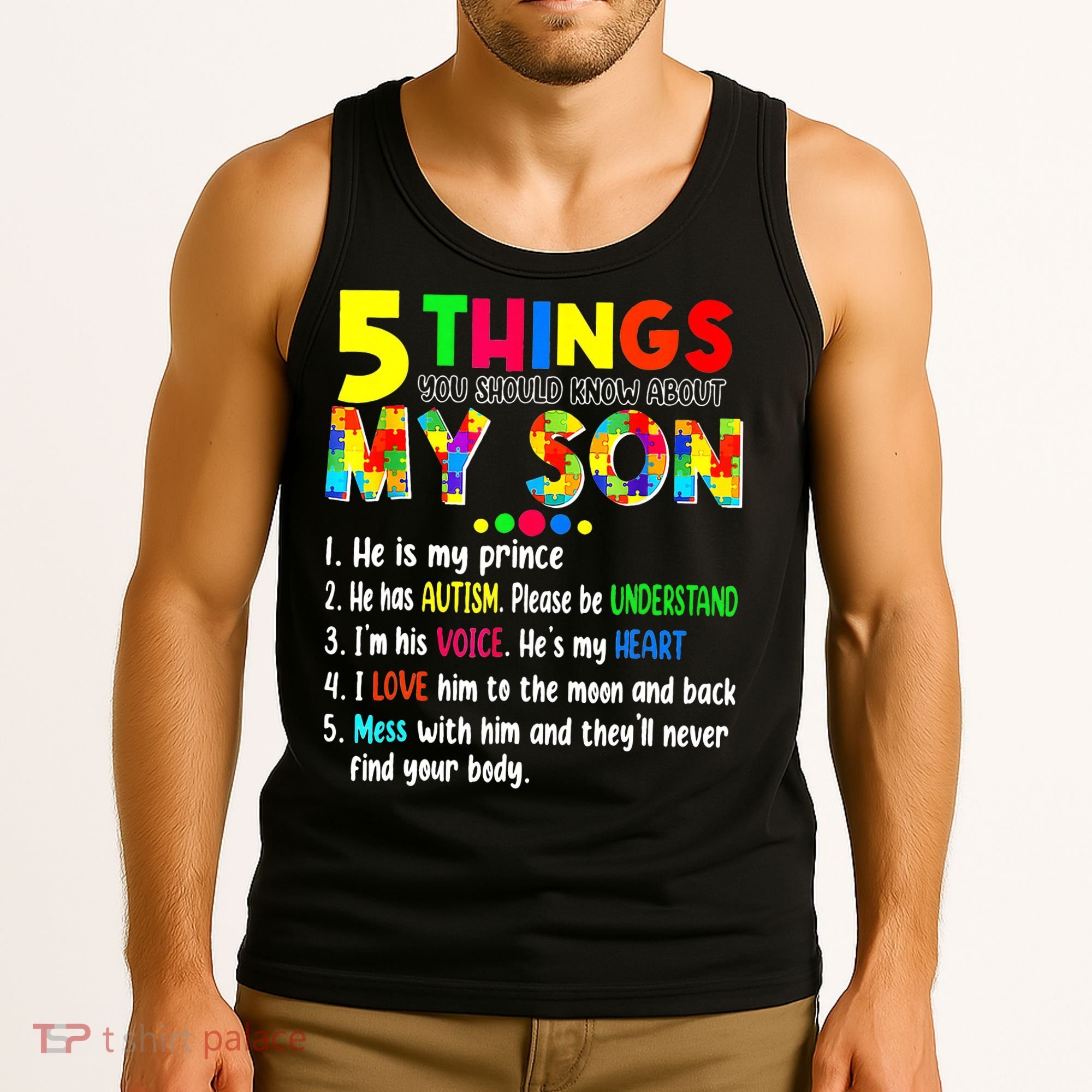 Autism quote 5 Things You Should Know About My Son Tank Top