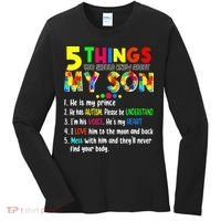 Autism quote 5 Things You Should Know About My Son Women's Long Sleeve Shirt thumb 0