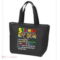 Autism quote 5 Things You Should Know About My Son Tote Bag thumb 3