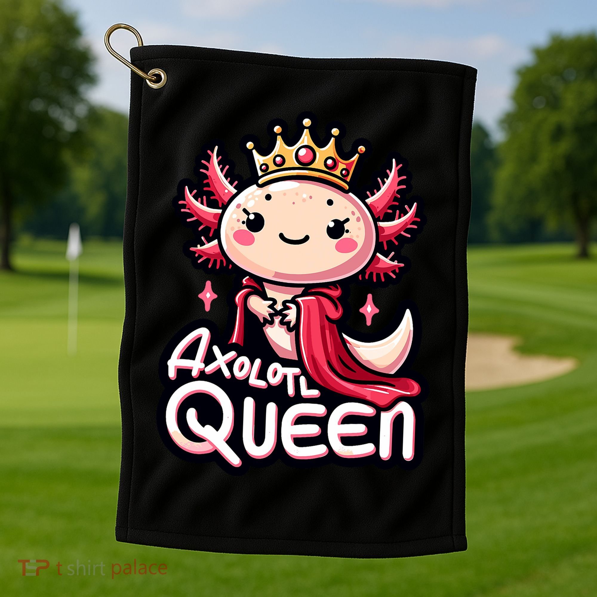 Axolotl Queen  Axolotl Lover Women Axolotl Golf Towel