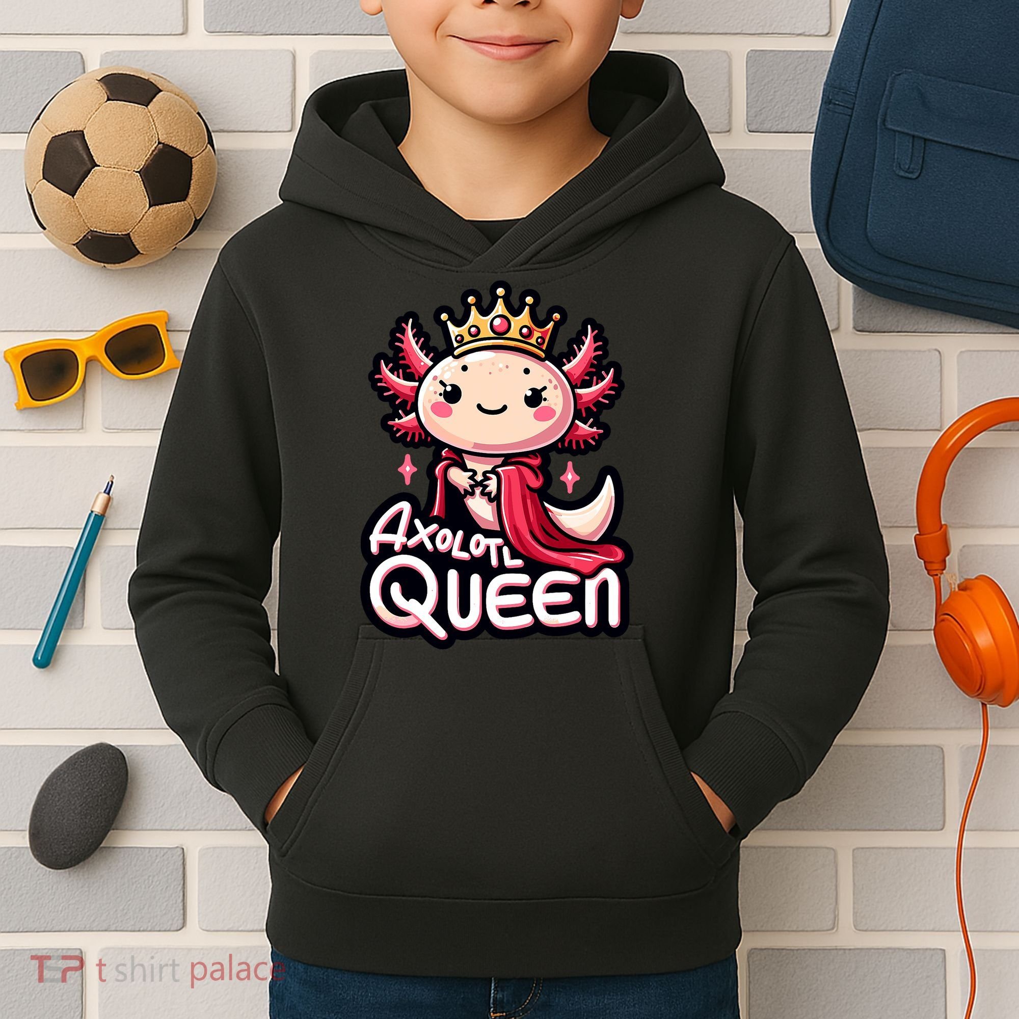Axolotl Queen  Axolotl Lover Women Axolotl Kids Hoodie