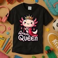 Axolotl Queen  Axolotl Lover Women Axolotl Kids T-Shirt thumb 3