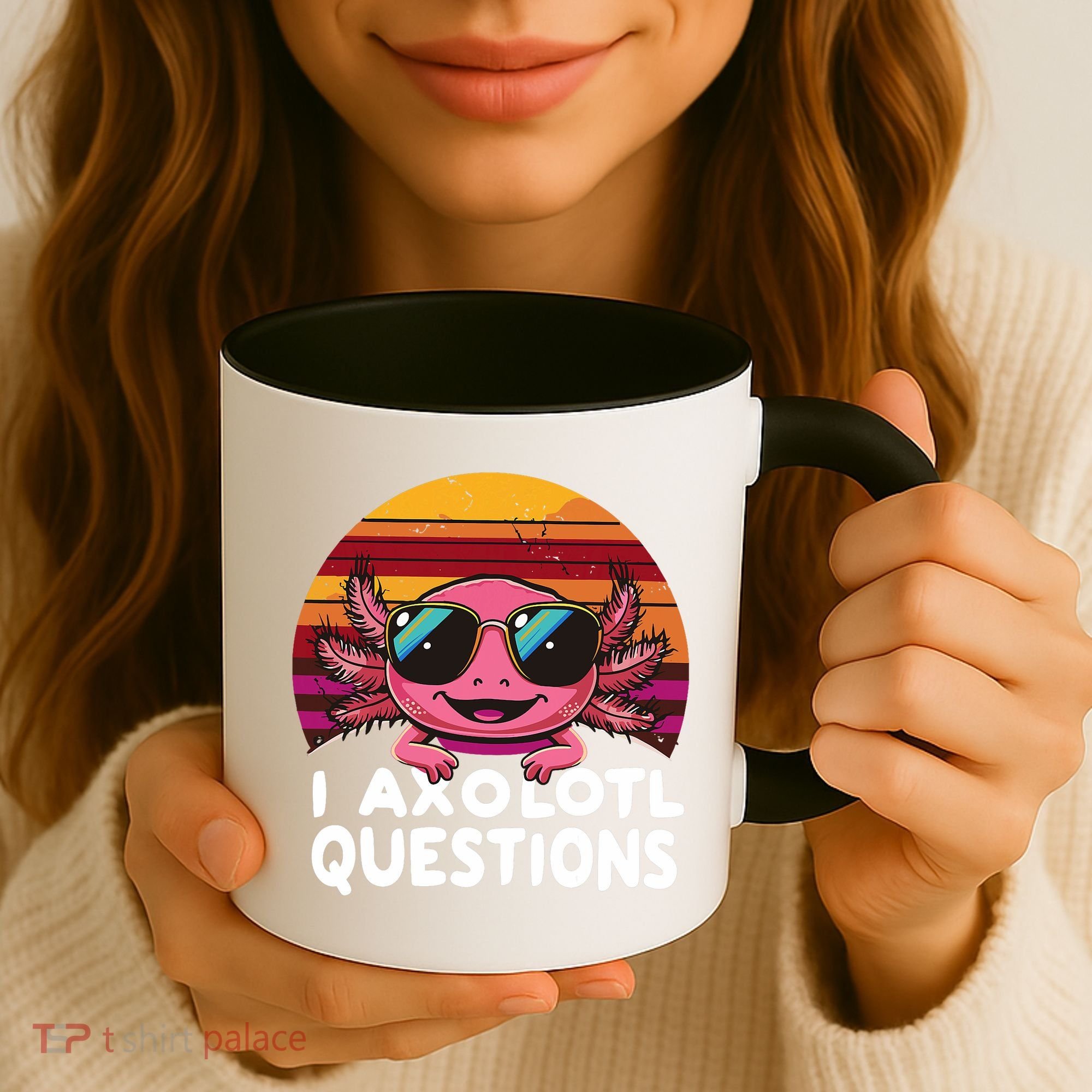 Axolotl Questions Anime Kawaii Axolotl Coffee Mug