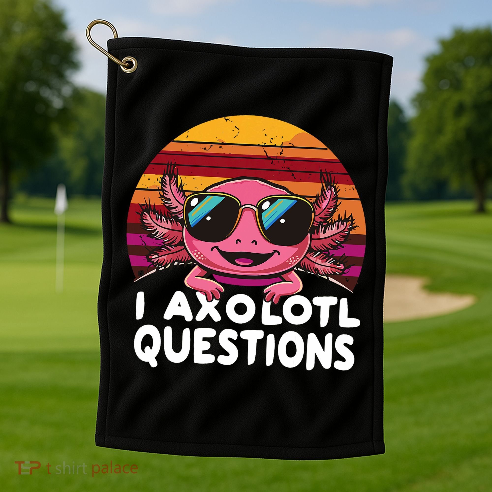 Axolotl Questions Anime Kawaii Axolotl Golf Towel