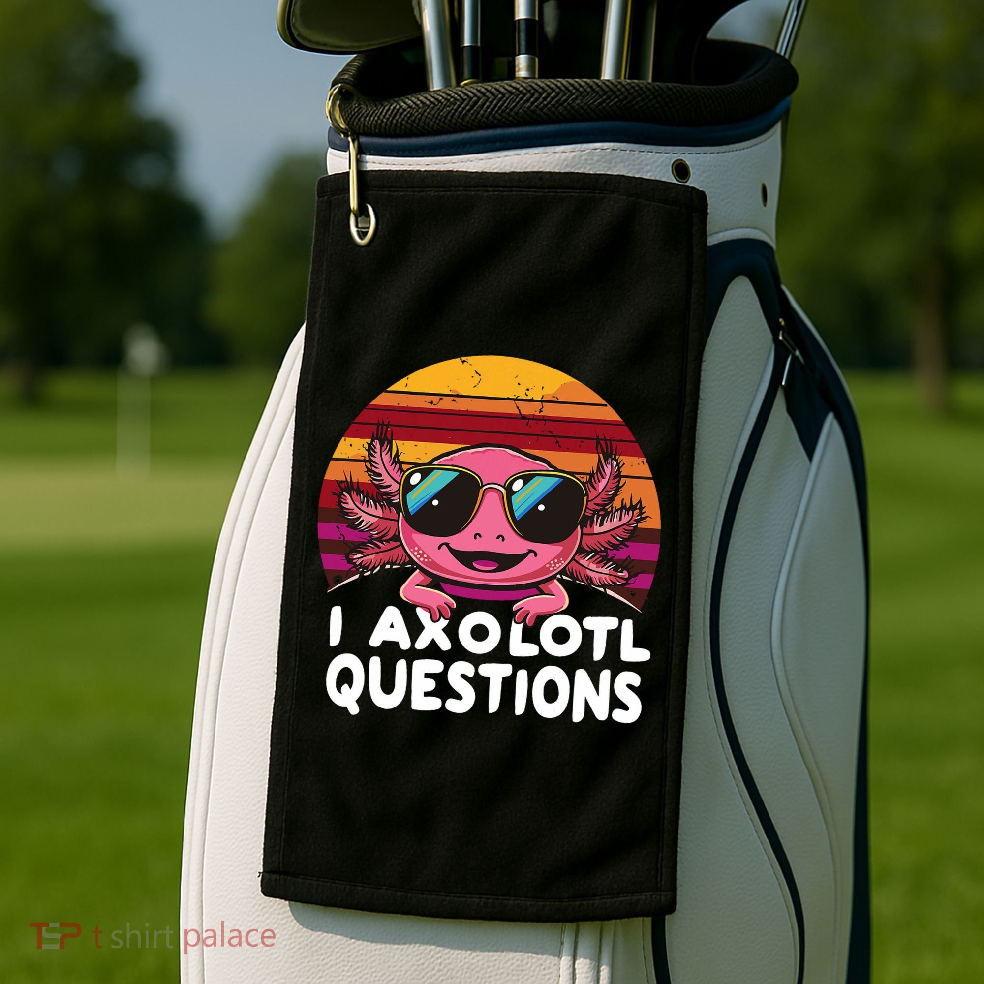 Axolotl Questions Anime Kawaii Axolotl Golf Towel