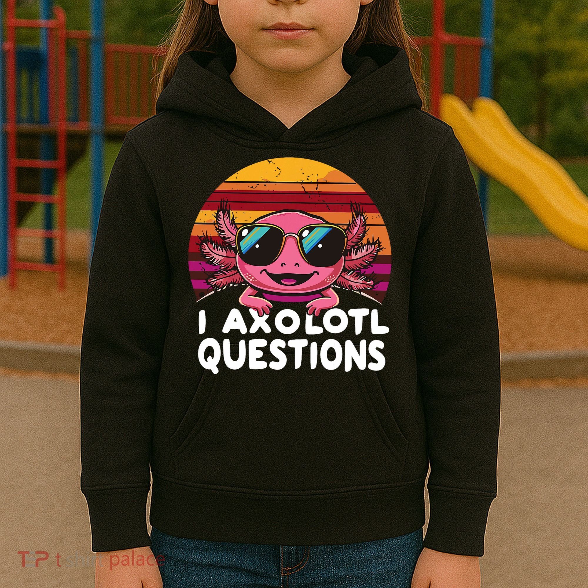 Axolotl Questions Anime Kawaii Axolotl Kids Hoodie