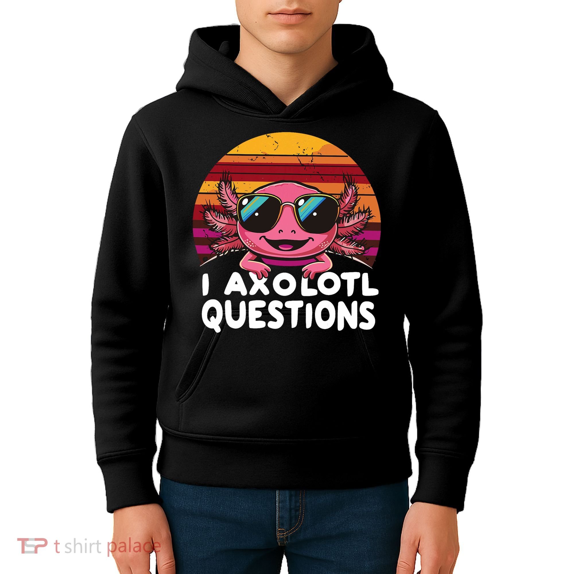 Axolotl Questions Anime Kawaii Axolotl Kids Hoodie