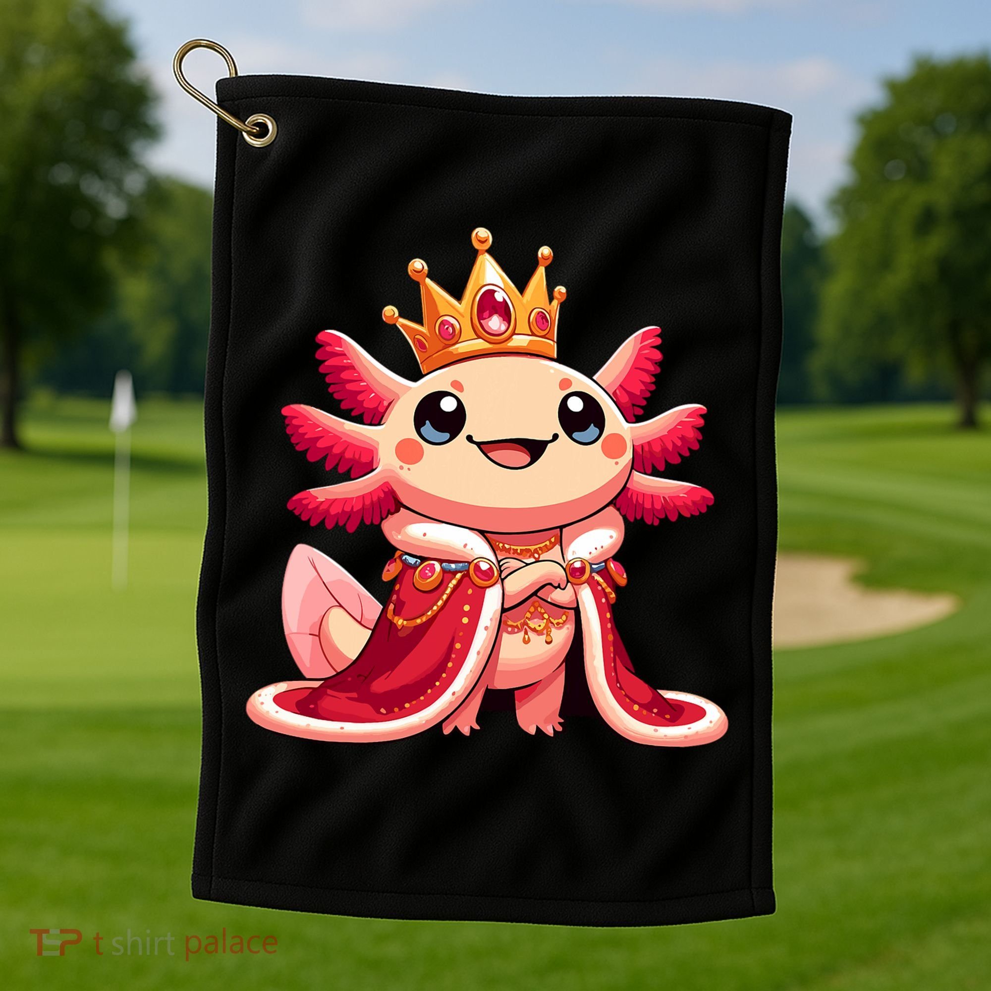 Axolotl Queen Anime Cute Kawaii Axolotl Golf Towel