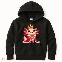 Axolotl Queen Anime Cute Kawaii Axolotl Kids Hoodie thumb 0
