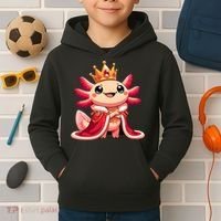 Axolotl Queen Anime Cute Kawaii Axolotl Kids Hoodie thumb 2