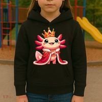 Axolotl Queen Anime Cute Kawaii Axolotl Kids Hoodie thumb 3