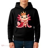 Axolotl Queen Anime Cute Kawaii Axolotl Kids Hoodie thumb 4