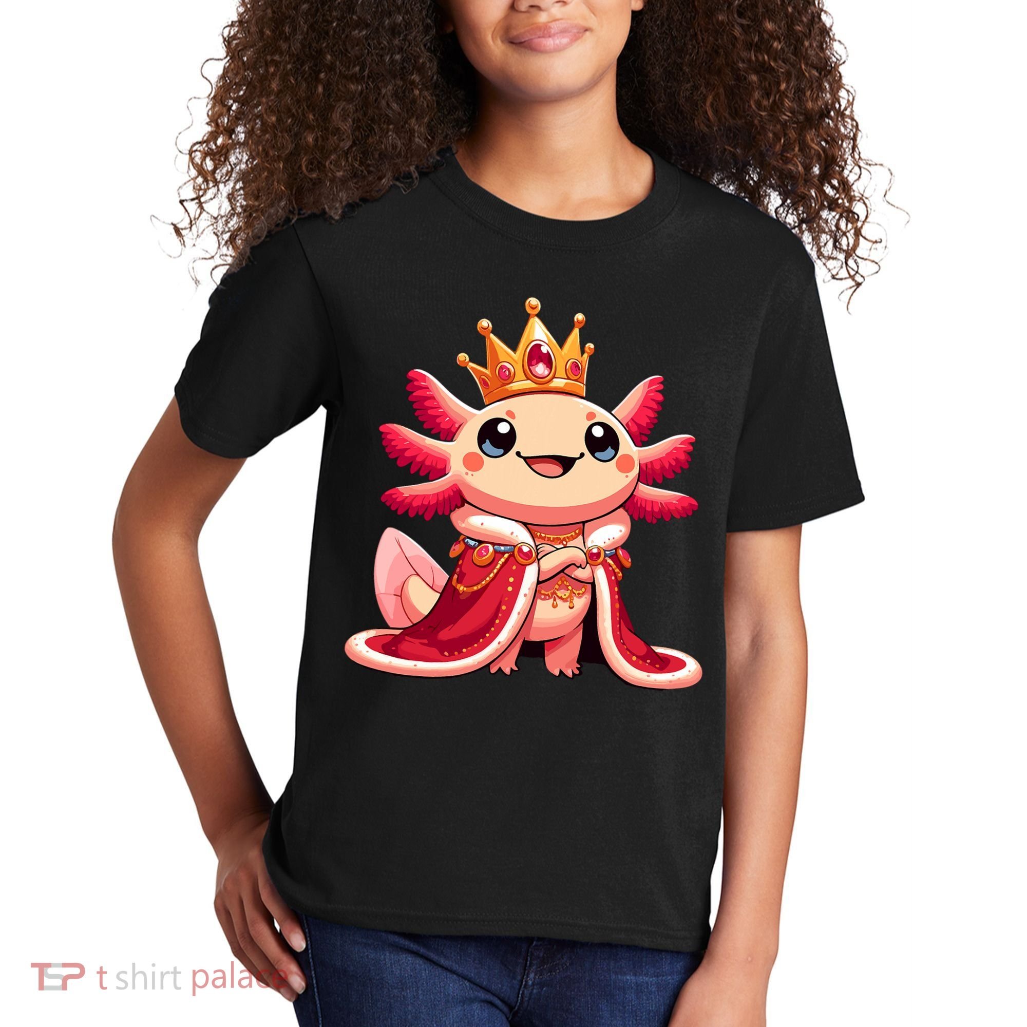 Axolotl Queen Anime Cute Kawaii Axolotl Kids T-Shirt