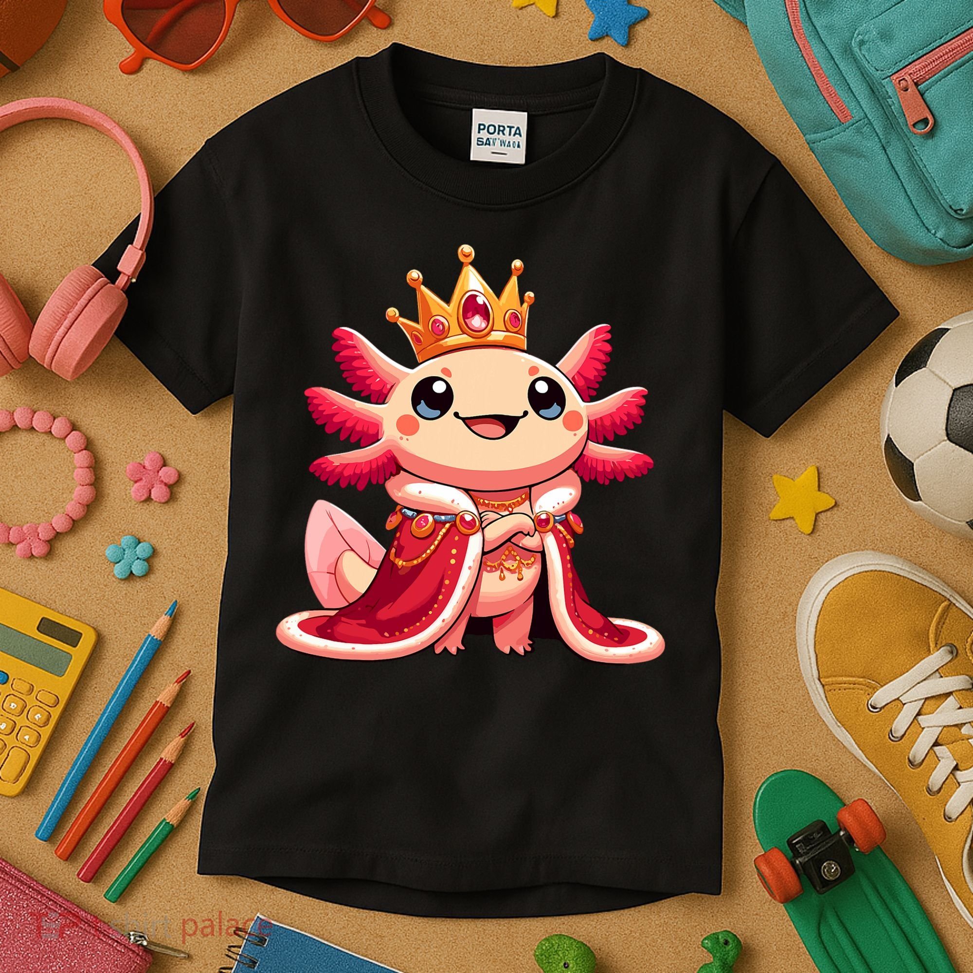 Axolotl Queen Anime Cute Kawaii Axolotl Kids T-Shirt