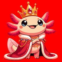 Axolotl Queen Anime Cute Kawaii Axolotl Santa Hat thumb 1