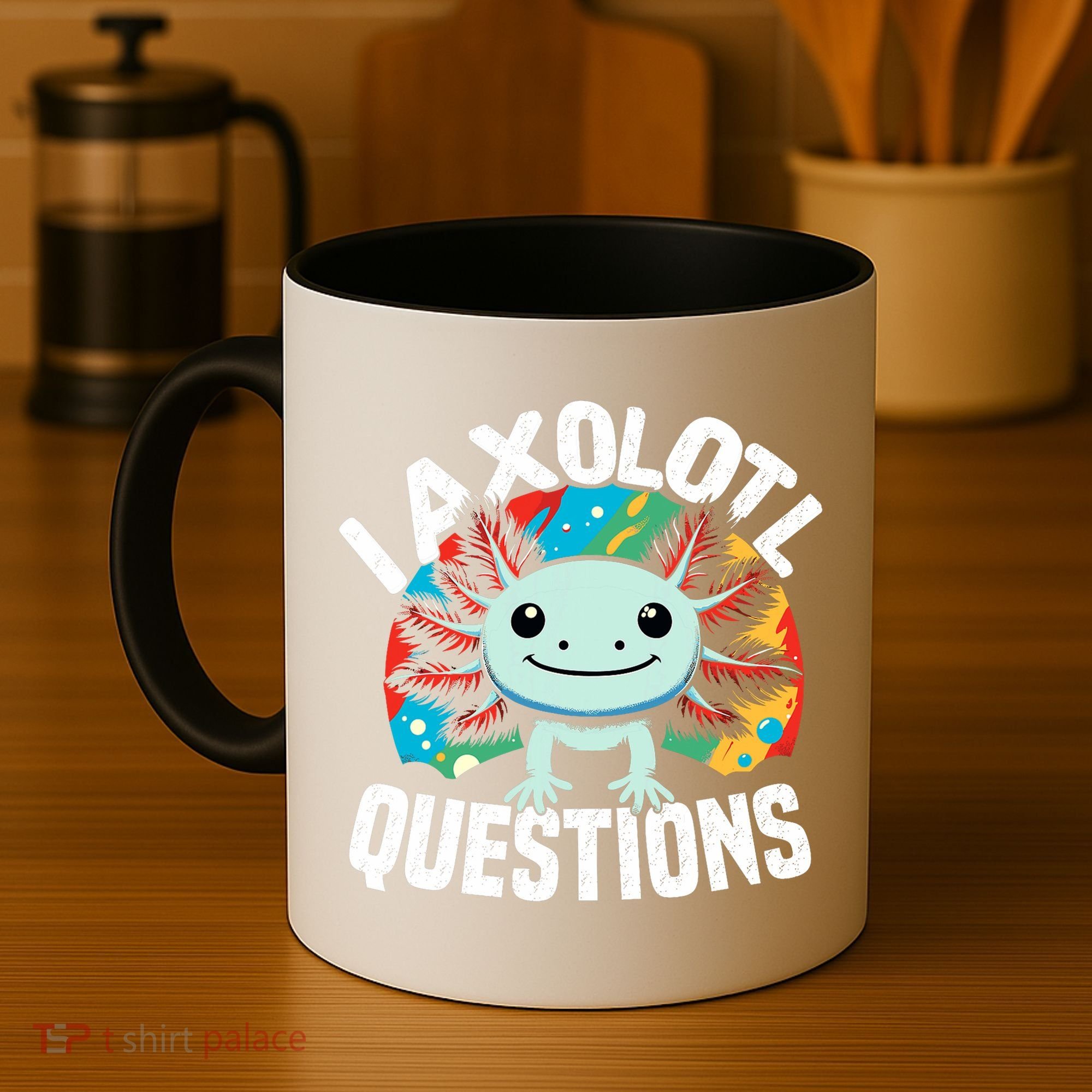 Axolotl Questions Anime Cute Kawaii Axolotl Coffee Mug
