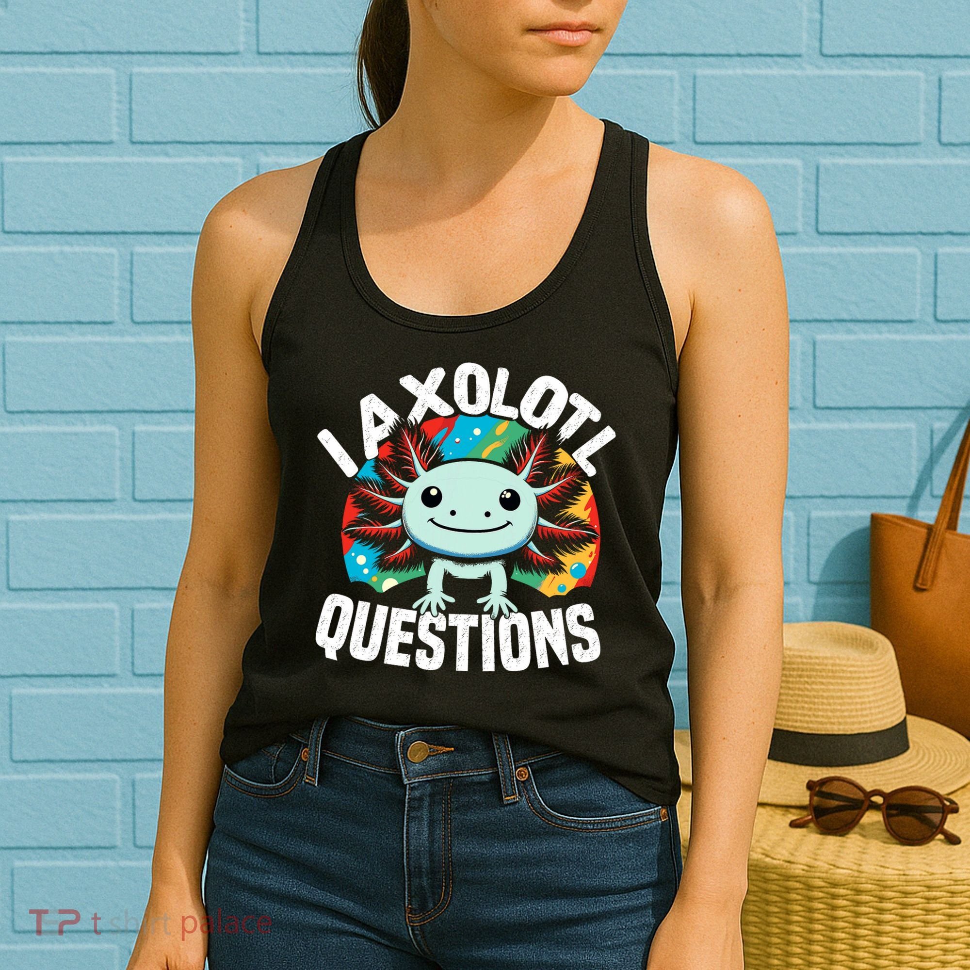 Axolotl Questions Anime Cute Kawaii Axolotl Women's Tank Top