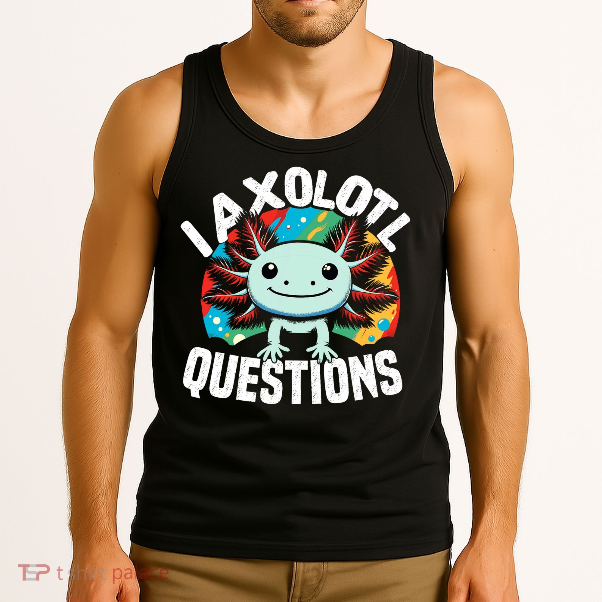 Axolotl Questions Anime Cute Kawaii Axolotl Tank Top