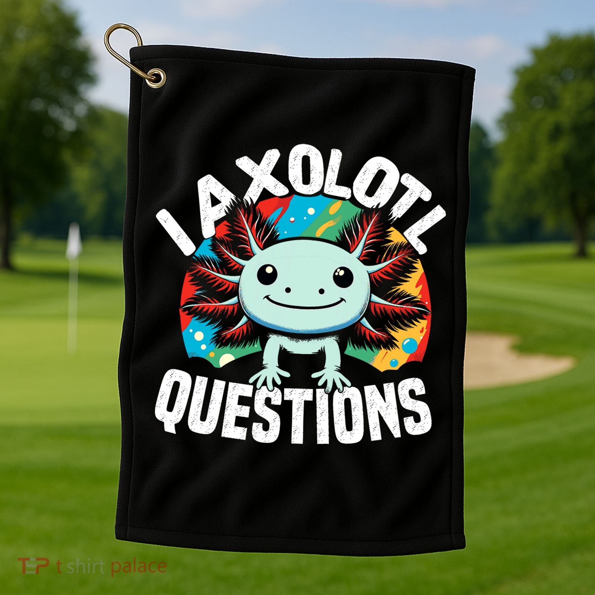 Axolotl Questions Anime Cute Kawaii Axolotl Golf Towel