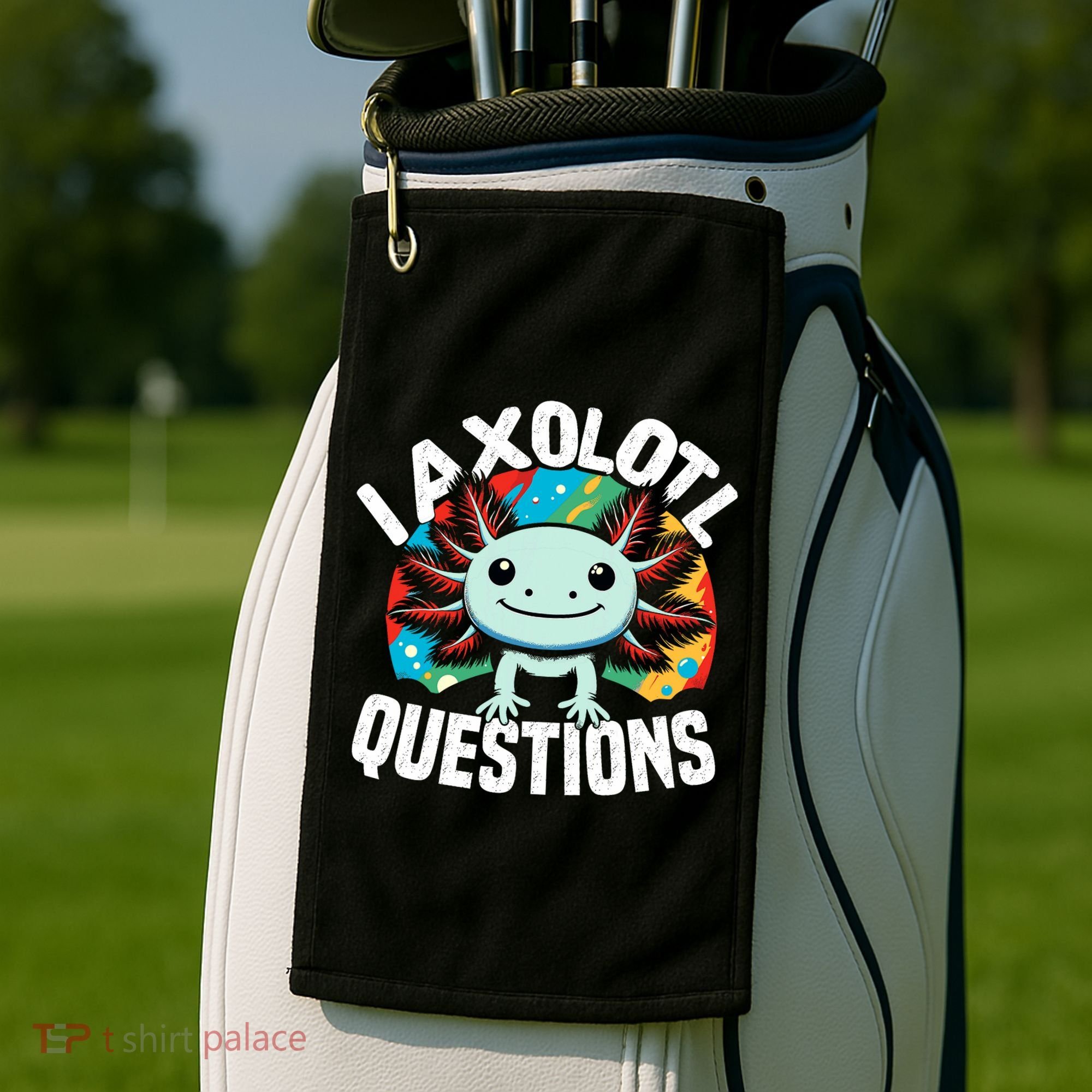 Axolotl Questions Anime Cute Kawaii Axolotl Golf Towel