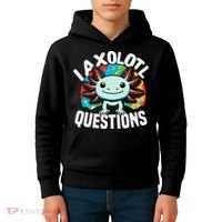 Axolotl Questions Anime Cute Kawaii Axolotl Kids Hoodie thumb 4