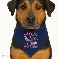 A Queens Are Born In September Birthday Girl Gift USA-Made Doggie Bandana thumb 1