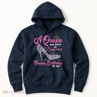 A Queens Are Born In September Birthday Girl Gift Hoodie thumb 0