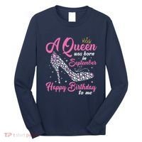 A Queens Are Born In September Birthday Girl Gift Long Sleeve Shirt thumb 0