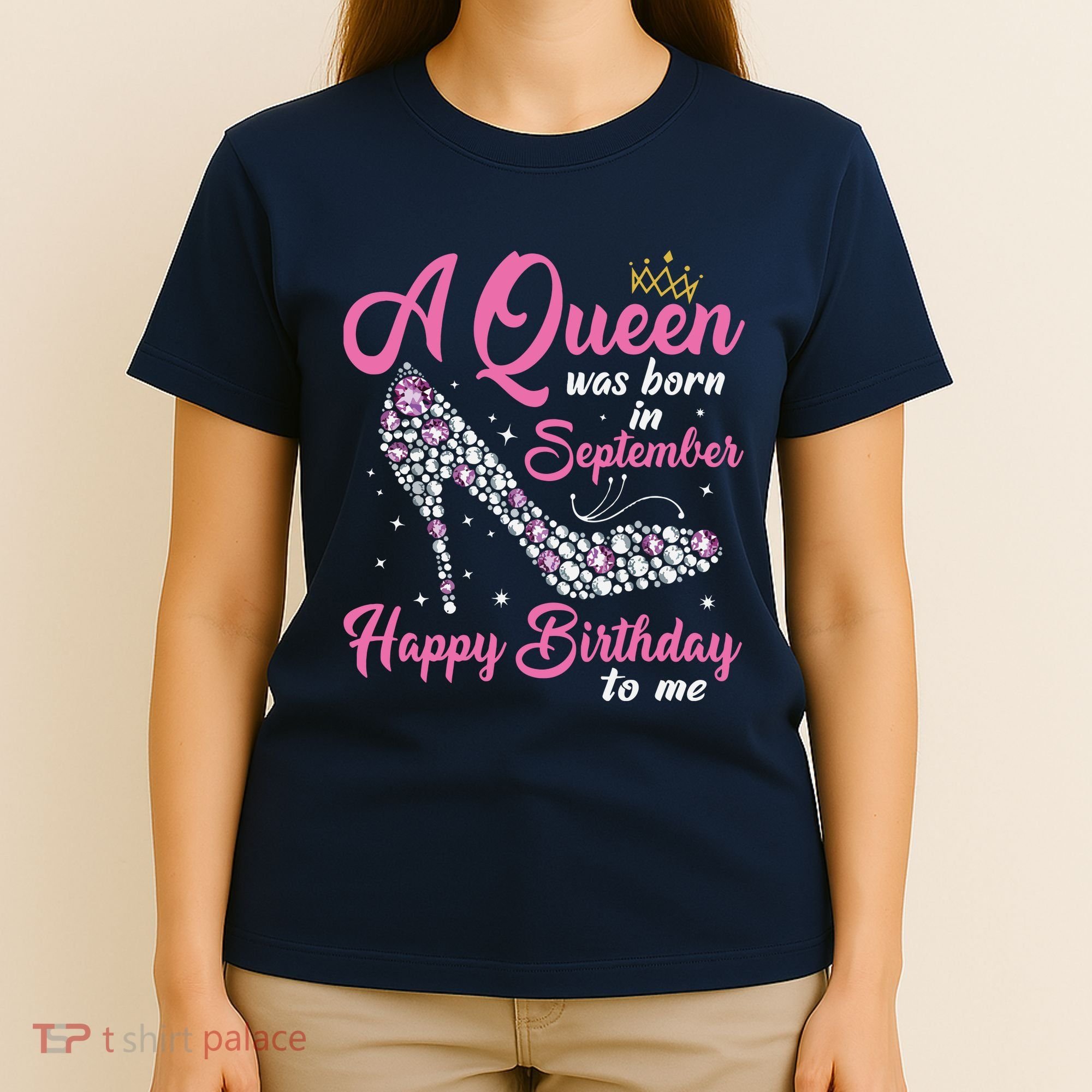 A Queens Are Born In September Birthday Girl Gift T-Shirt