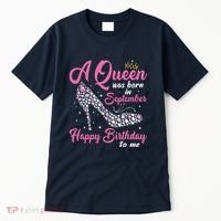 A Queens Are Born In September Birthday Girl Gift Tall T-Shirt thumb 0