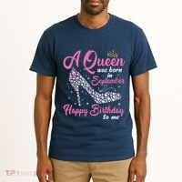 A Queens Are Born In September Birthday Girl Gift Tall T-Shirt thumb 2