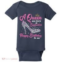 A Queens Are Born In September Birthday Girl Gift Baby Bodysuit thumb 0