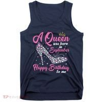 A Queens Are Born In September Birthday Girl Gift Tank Top thumb 0