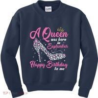 A Queens Are Born In September Birthday Girl Gift Kids Sweatshirt thumb 0