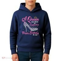 A Queens Are Born In September Birthday Girl Gift Kids Hoodie thumb 4