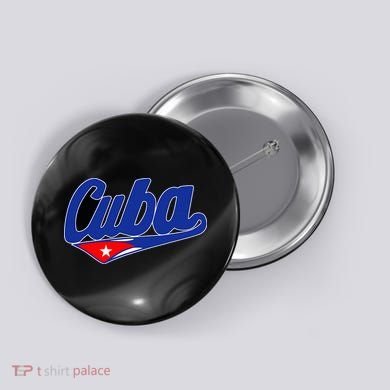 Asere Que Bola Cuban Havana Cuba Cuban Flag Baseball Button