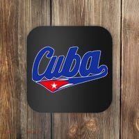 Asere Que Bola Cuban Havana Cuba Cuban Flag Baseball Coaster thumb 0