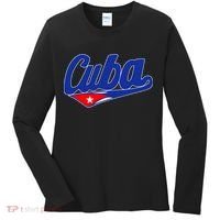 Asere Que Bola Cuban Havana Cuba Cuban Flag Baseball Women's Long Sleeve Shirt thumb 0