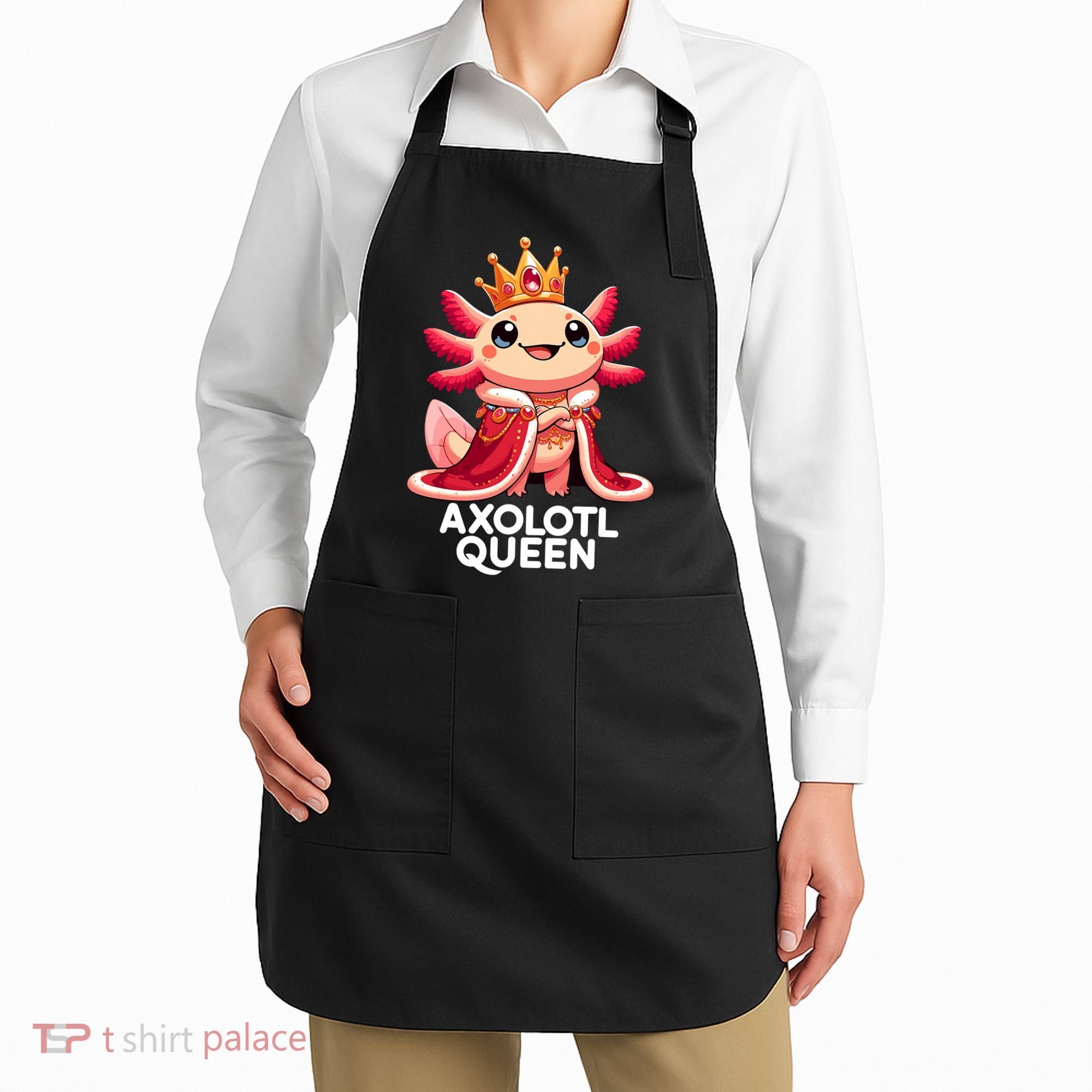Axolotl Queen Cute Kawaii Axolotl Apron