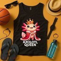 Axolotl Queen Cute Kawaii Axolotl Tank Top thumb 4