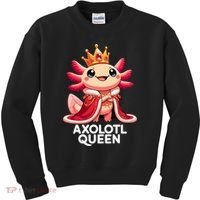 Axolotl Queen Cute Kawaii Axolotl Kids Sweatshirt thumb 0